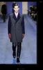 Men's Wool Woolen Coat Long Thick Suit Collar Color Matching Slim Casual