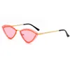 Diamant Randlose Sonnenbrille Frauen Metall Rahmen Cat Eye Sonnenbrille Für Frauen Vintage Gläser Weibliche Marke Brillen UV400