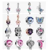 Primavera 925 plata esterlina Fit Charms Pulseras Mariposa Pensamiento Pájaro Panda Corona Caterpillar Charm para mujeres europeas Boda Joyería de moda original2046513