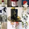 Décorations de gâteau en acrylique pour femmes et filles, fournitures de fête, figurine abstraite, Art du visage, décorations minimalistes, décoration d'anniversaire pour femmes et filles