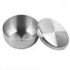 Bowls Korean Stainless Steel Rice With Cover Metal Rices Cereal Serving Bowl Anti-Scalding Child Small Cuisines