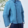 Trenchs de femmes manteaux d'hiver veste en coton recadrée haut en soie style national jacquard contraste robe femmes