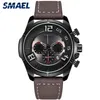 SMAEL nouveau Sport décontracté hommes montres Top marque de luxe en cuir mode montre-bracelet pour homme horloge SL-9075 chronographe montres M235A