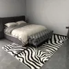 Carpets Zebra Pattern Carpet Soft Plush Non-slip Absorbent Thickened Living Room Blanket Ins Coffee Table Simple Animal Floor Mat