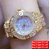 Kadın İzler Elmas Gold Watch Ladies Bilekleri Lüks Marka Kadın Bilezik Saatleri Kadın Relogio Feminino 220308275K