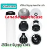 Kanada Warehouse 20oz Sublimation Blank Sippy Tumblers rostfritt stål Rätt vattenflaska med 2 i 1 lock DIY Portable Outdoor 230L