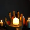 Kerzenhalter, Halloween-Halter, realistische Handharz-Requisiten, Dekoration für Bauernhaus, Spukhaus, Innen-Feiertagsdekorationen