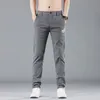 Männer Jeans Frühling Sommer Elastische Taille Design Dünne Casual Hosen Koreanische Mode Baumwolle Stretch Business Hosen Männlich Grau Blau 230925