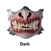 Party Supplies Zombie Mask With Sharp Teeth Fangs Scary Monster Latex Made Half Face Masks Halloween Costume Bloodthirsty Demon COS Prop