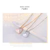 Pendant Necklaces Summer Style Rose Gold Color Crystal Double Heart Pendant Luxury Jewelry Love Necklaces Valentines Day Wedding Jewel Dhzov