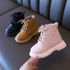 Stiefel Mädchen Herbst Winter Plüsch Kinder Jungen Schuhe Mode Marke Weiches Leder Warme Kinder 230926