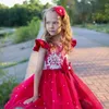 Abiti da ragazza Abito da principessa per neonata per abiti tutù ricamati in pizzo rosso di Natale per 1-5 anni Abito da bambino Bowknot per feste di compleanno per bambini 230925