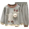 Kleidungssets Babykleidung Kinder Kleiner Esel Anzug Jungen und Mädchen Herbst Winter Langarm Hosen Freizeit 2 Stück Warme Sportbekleidung 230925