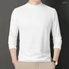 メンズTシャツ春秋の長袖シャツ男性カジュアルスリムフィットハーフウルトルネックストリートウェア大規模M-4XLボトム