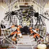 Otros suministros para fiestas de eventos 150200 cm Negro Scary Giant Spider Enorme tela de araña Accesorios de decoración de Halloween Casa encantada Vacaciones Decoración gigante al aire libre 230925