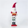 Décorations de Noël Joyeux Décor Enfants Poupées 40cm Soldat Casse-Noisette en bois / Père Noël / Bonhomme de neige / Ornements de poupée Figurines Cadeau Jouet D Otou7