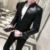 Männer Pelz Männer Hohe Qualität PU Leder Jacke 2023 Einfarbig Mode Dünne Klage Business Casual Prom Koreanische Kleidung