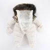 Strampler Winter Baby Strampler Dicke Warme Kleinkind Mit Kapuze Innen Fleece Overall geboren Junge Mädchen Overalls Kleinkind Kleidung Set 230925