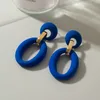 Hoop Huggie BLINLA Korean Fashion Klein Blue Earrings For Women Arcylic Geometric Dangle Drop Brincos Trendy Jewelry Gifts 230926