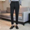 Męskie spodnie męskie sukienki Spodnie 2023 Summer Nowe cienkie oddychane solidne, swobodne elastyczne Slim Ruit Pants Streetwear Men Odzież J230926