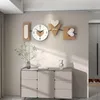 Horloges murales Grande horloge d'amour Design moderne Bois Salon Montre Simple Suspendu Accueil Mariage Décor Horologe