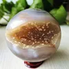 Decorative Figurines Natural Stone Agate Crystal Ball Geode Druzy Sphere Cluster Room Decoration Home Ornaments Chakra Meditation Spiritual