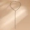 Lacteo – collier ras du cou en métal avec strass pour femmes, bijoux Sexy, longue chaîne de poitrine, fête de mariage, 2023