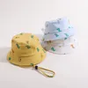 Береты, летние детские шляпы-ведра с принтом динозавра из мультфильма для девочек и мальчиков, пляжные шапки с рыбаком для малышей, пляжные шапки, капот