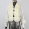 Kadın kürk sahte cxfs moda kış kadınlar rahat gerçek yakalı kısa sıcak gevşek örme ceket doğal plaket dış giyim 230925