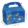 Cadeau Wrap 12pcs / lot belle boîte à bonbons astronaute univers planète boîte-cadeau fusée spatiale boîte à biscuits portable pour enfants fournitures de fête d'anniversaire 230926