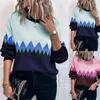 Suéteres de Mujer Clásico para Mujer Otoño e Invierno Estilo Retro a Cuadros Suéter frío cálido Prendas de Punto Sueter Punto Mujer Damen Strick Jersey