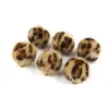 Pompón de leopardo de piel sintética de 15mm, pendiente de bola de felpa artesanal, colgante elegante, bolas de pompones para bolsos, bufandas para el pelo, Craft2410