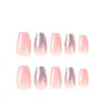 False Nails Bright Surface Pink Fake With Decor Natural Unbreakable Nail Simple Wear For Girl Dress Matching