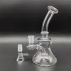 6 inch Smoking Hookah Water Pipes Glass Bong Thick Bubbler Clear Beaker w/ Bowl