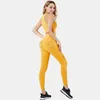 Active Sets Fitness Women Yoga Set Gym 2-Piece Bras Seamless Leggings Push Up Pants Exercise Padded Workout Running Suit Sportswear Athletic