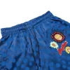 Xinxinbuy Homens Mulheres Designer Pant Paris Sun Face Patch Carta Jacquard Calças Casuais Preto Azul M-3XL