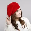 ベレット帽子帽子女性冬の模倣ウサギの帽子冬のウールの帽子厚い女性のための暖かいニットハット帽子帽子帽子キャップ230926