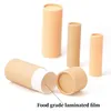 Present Wrap 50st Kraft Paper Push Up Tubes Biologiskt nedbrytbar kartong Kosmetisk cylindrisk förpackningsläpp Balm Deodorant Container 230926
