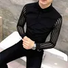 Koszulki męskie 2023 gorące! Mężczyzna sprężyna pusta koszula z długimi rękawami/Slim Fit Lapel Business Branding Blaps Tops S-3xl YQ230926