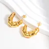 Hoop Earrings Ins Trendy Stainless Steel Jewelry 18K Gold Plated Waterproof Horns Croissant Moon C Shaped Small For Women