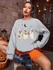 Halloween Ghost Sweatshirt Kvinnor Roliga pumpa skjortor Spooky Season grafisk Pullover Hocus Pocus Long Sleeve Tops Halloween Sweatshirt