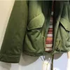 Pelliccia da donna Moda Donna/Uomo Abbigliamento invernale Giacca parka verde militare con colletto in procione foderato in puro cotone