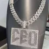 Mens Iced Out Custom Letter mossanite Pendant 925 Sterling Silver VVS Diamond Moissanite Pendants and Chain for Men