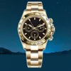 Roles Clean Factory Dayton Watch 4130 Кварцевый механизм Сапфировый ремешок для мужчин с коробкой на запястье 40 мм Складная пряжка Золото-белый Водонепроницаемый Механический механизм dhgate