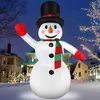 Dekoracja imprezy 8 stóp świąteczne donflatibles Snowman nadmuchiwane z czerwoną ręką świąteczne światła LED LED Domowe dekoracje ogrodowe T230926