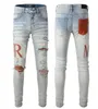 jeans de marque pour hommes jeans uomo hommes pantalons perforés broderie patchwork déchiré tendance marque moto pantalon skinny mode élastique slim fit pantalon taille 28-40