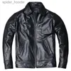 Men's Down Parkas 2024 New Black Soft Cowhide Jacket Men's Genuine Leather Coat Dad's Plus Size Male Clothes S-5XL L230926