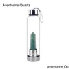 Bouteilles d'eau Bouteille en verre de pierre précieuse de quartz naturel Coupe à boire directe Baguette d'obélisque en cristal Guérison avec corde 201126 Drop Delivery H Otrd0