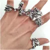 Clusterringen Groothandel Veel 20 stuks Retro Drakenring Heren Trendy Dominant Overdreven Metaallegering Punk Biker Vintage Voor Vrouwen Top Dhjhb