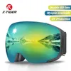 Lunettes de plein air Xtiger lunettes de ski lentille de remplacement magnétique verre d'hiver double couche UV400 antibuée Snowboard masque de protection UV 230926